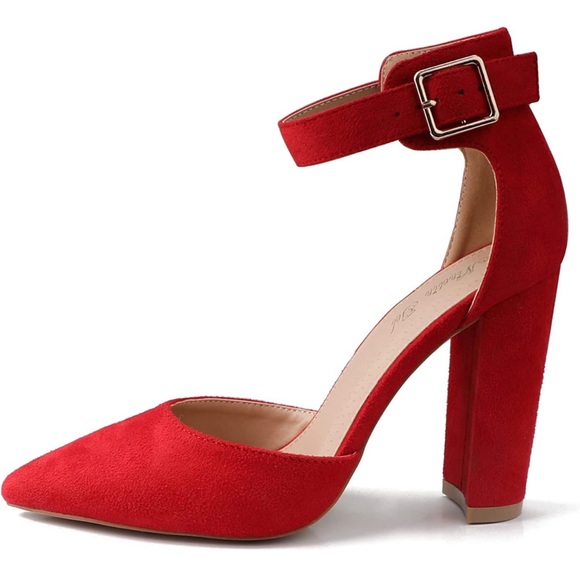 Red suede high heels - Picture 2 of 11